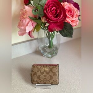Coach Signature Key Pouch with Gusset